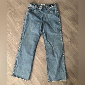abercrombie curve love high rise 90s relaxed studded jean